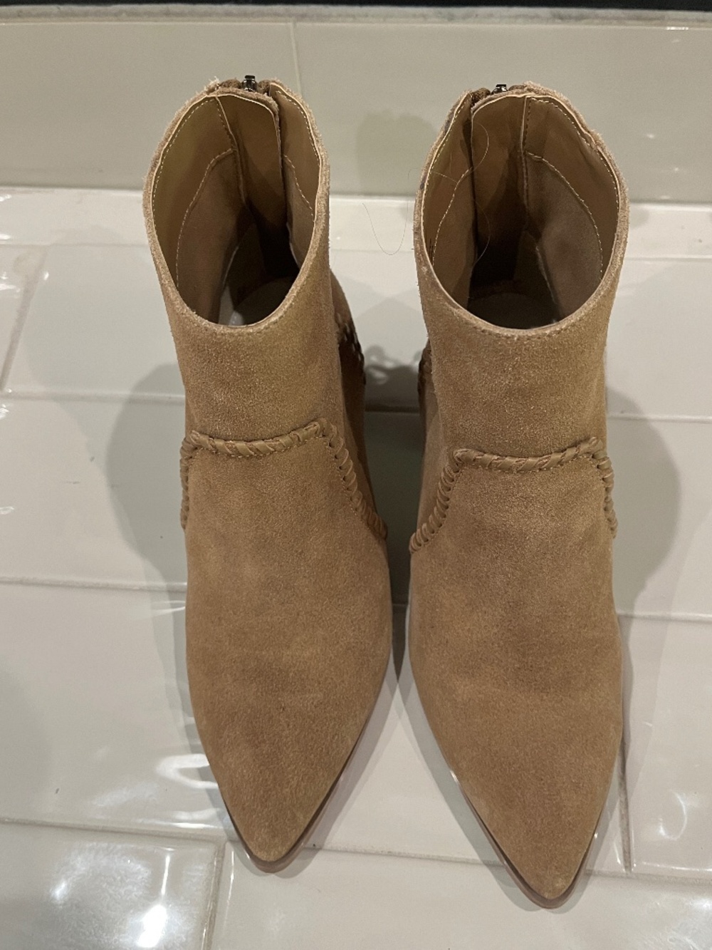 Sanctuary Revamp tan suede ankle boots size 7 1/2